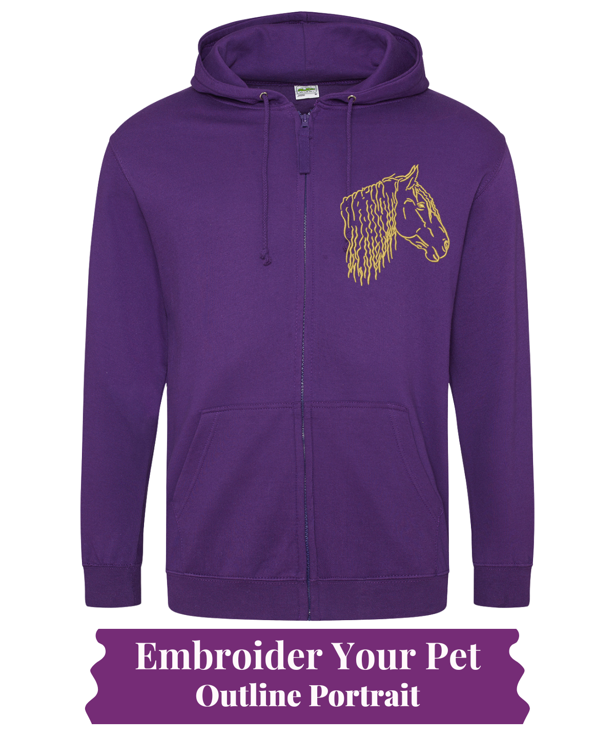Zip Hoodie - Pet Outline