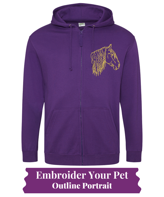 Zip Hoodie - Pet Outline